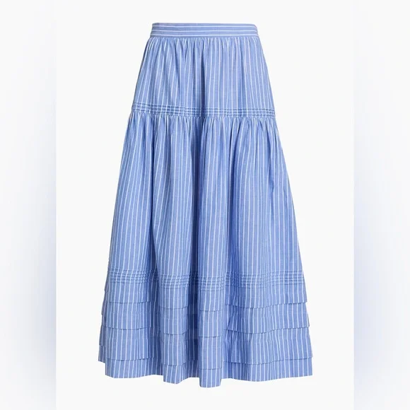 Doen Sebastiane Blue Striped Midi Skirt - Women - Picture 4 of 4